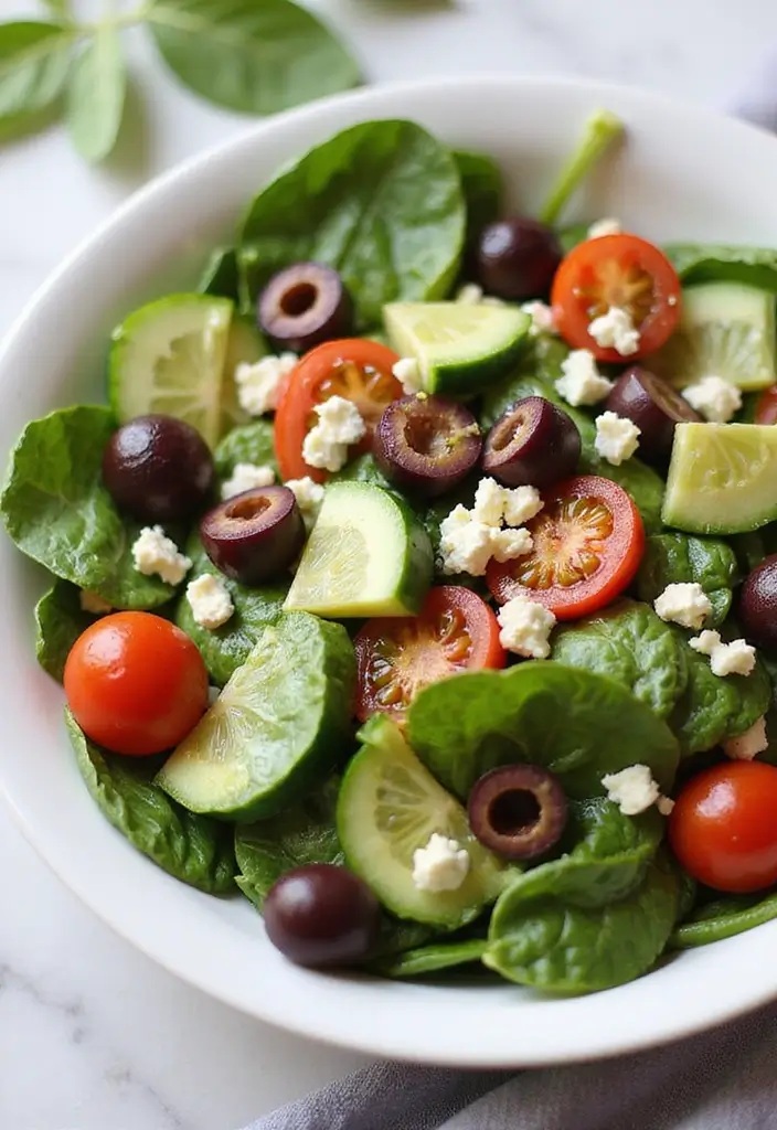 26 Mediterranean Diet Recipes with No Seafood Options - 21. Mediterranean Spinach Salad