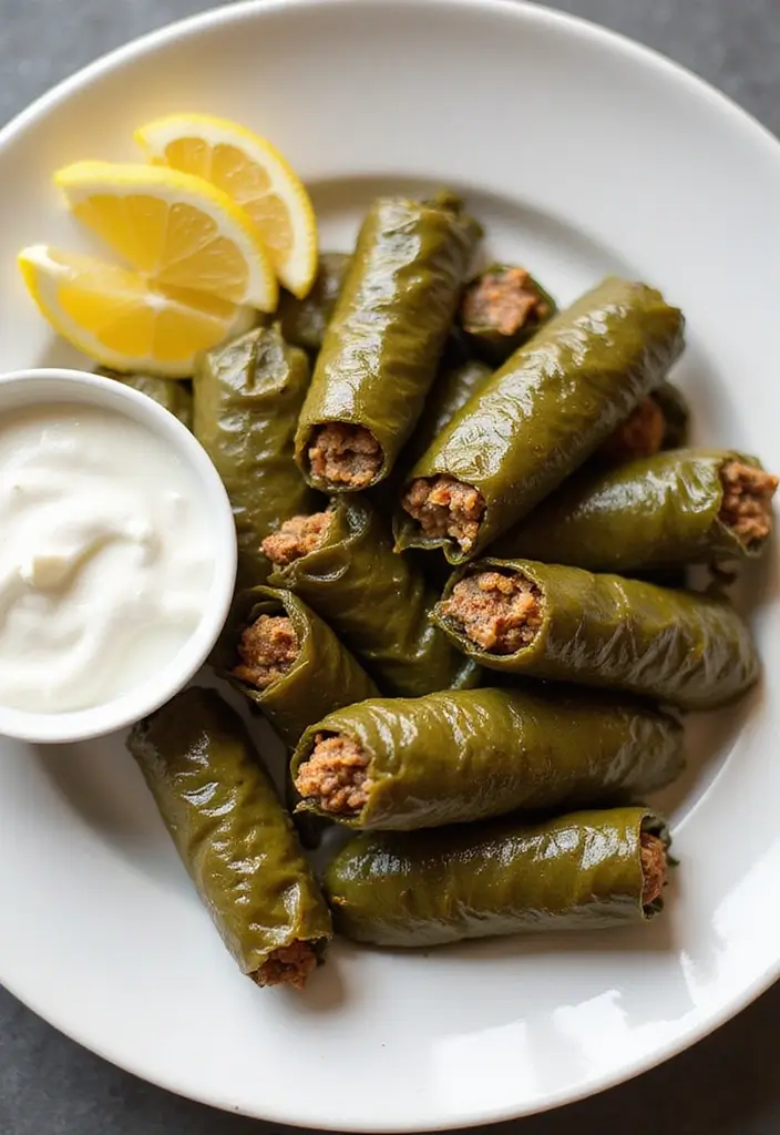 26 Mediterranean Diet Recipes with No Seafood Options - 25. Stuffed Grape Leaves (Dolmas)