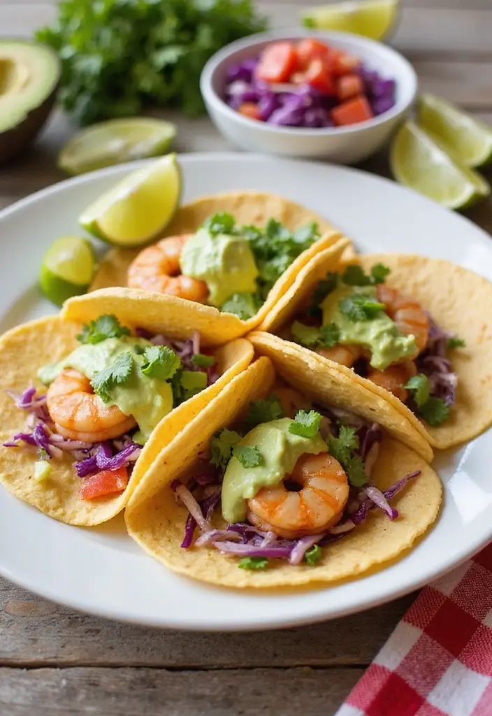 27 Gluten Free Seafood Recipes for a Healthy Lifestyle 8 27 Gluten Free Seafood Recipes for a Healthy Lifestyle - 2. Spicy Shrimp Tacos with Avocado Cream