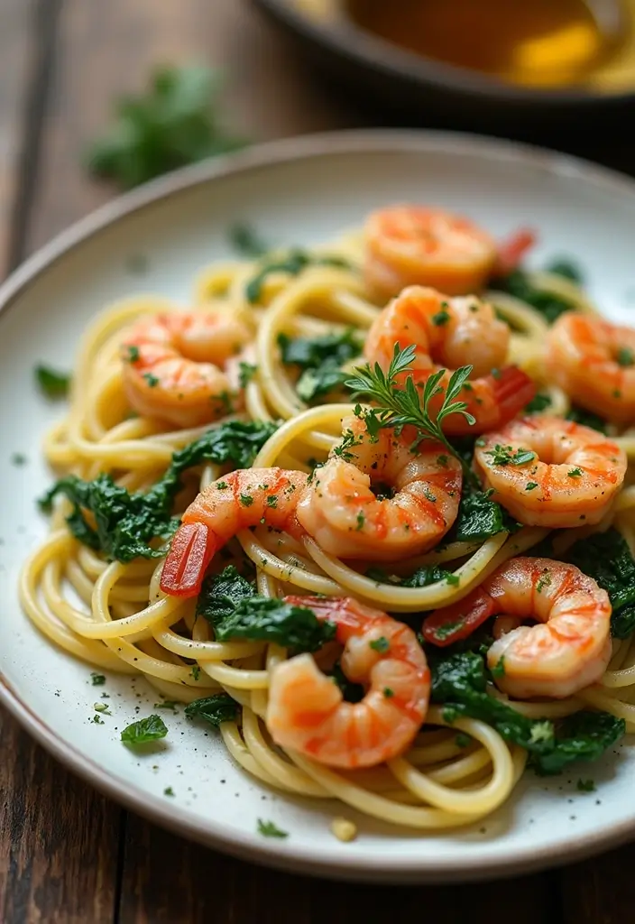 27 Gluten Free Seafood Recipes for a Healthy Lifestyle 148 27 Gluten Free Seafood Recipes for a Healthy Lifestyle - 24. Italian Shrimp and Spinach Pasta