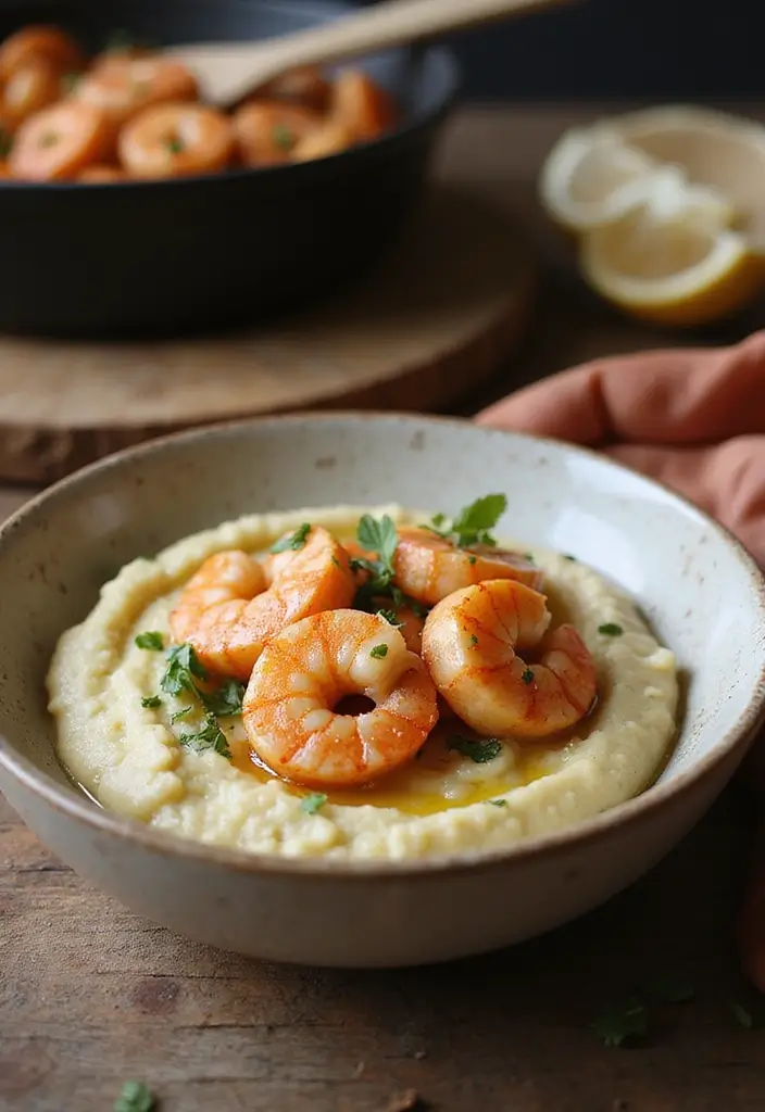 27 One Pot Seafood Recipes for Quick and Easy Meals 139 27 One Pot Seafood Recipes for Quick and Easy Meals - 23. Shrimp and Cauliflower Grits
