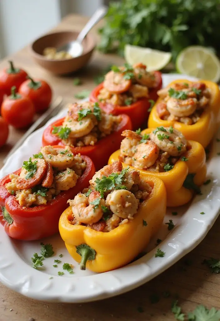 27 One Pot Seafood Recipes for Quick and Easy Meals 146 27 One Pot Seafood Recipes for Quick and Easy Meals - 24. Seafood Stuffed Peppers