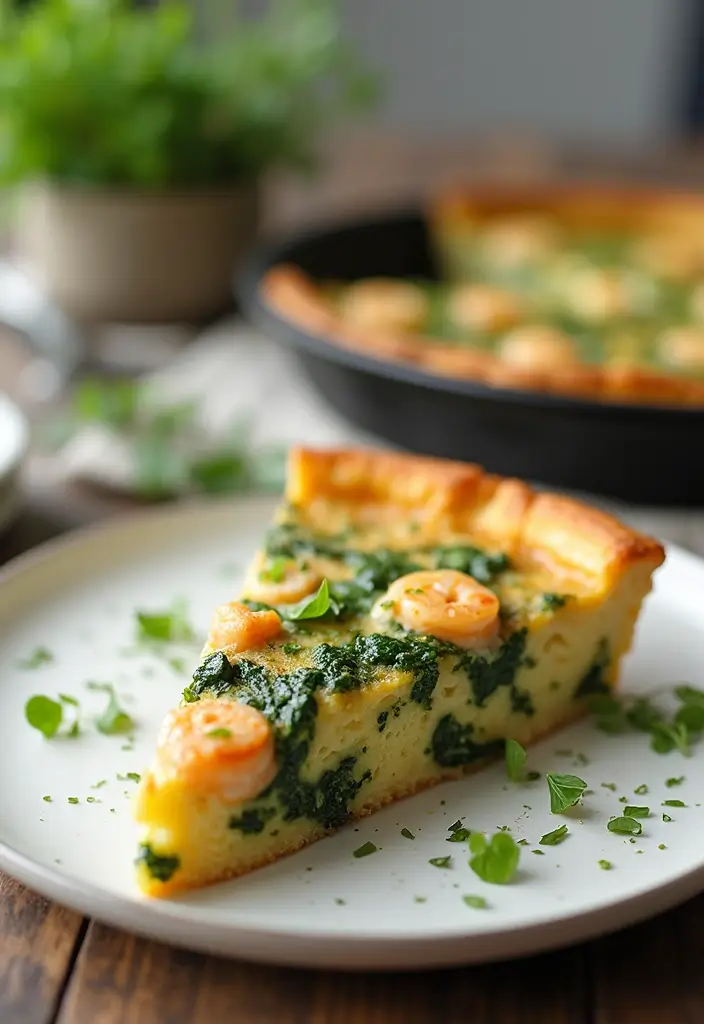 27 One Pot Seafood Recipes for Quick and Easy Meals 151 27 One Pot Seafood Recipes for Quick and Easy Meals - 25. Shrimp and Spinach Frittata