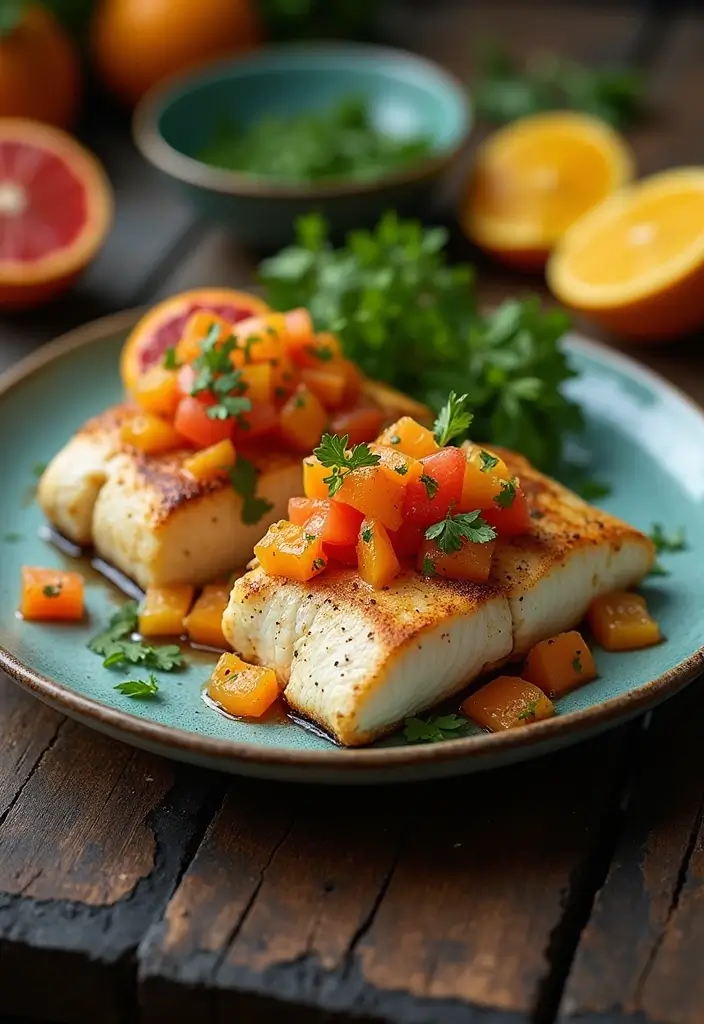 27 Pellet Grill Seafood Recipes for Smoky Flavor Lovers - 19. Grilled Barramundi with Citrus Salsa