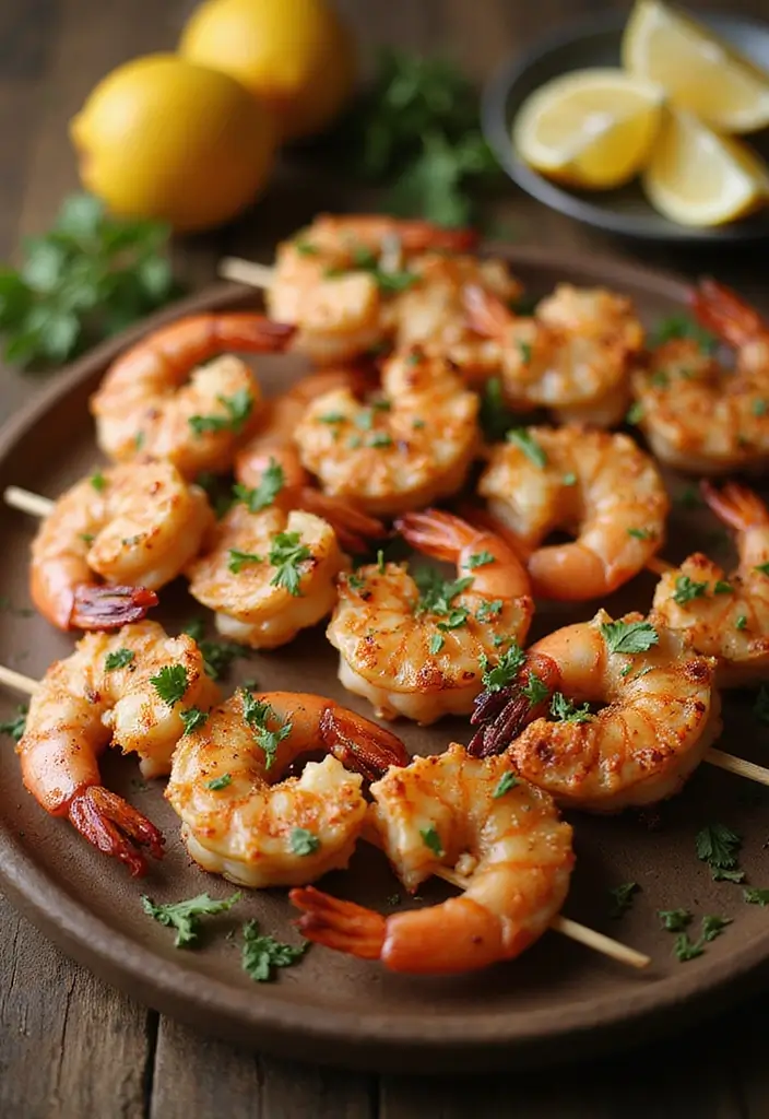 27 Romantic Seafood Dinner Recipes for Two - 11. Mediterranean Grilled Shrimp Skewers