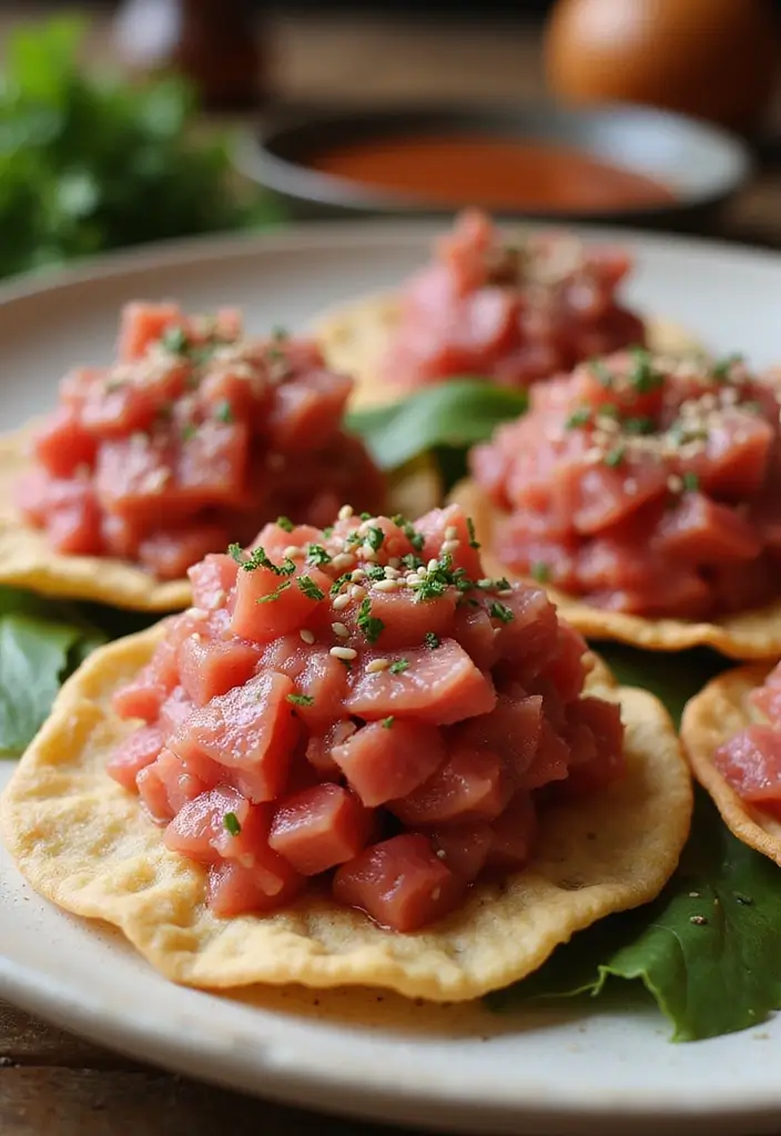 27 Romantic Seafood Dinner Recipes for Two - 18. Tuna Tartare