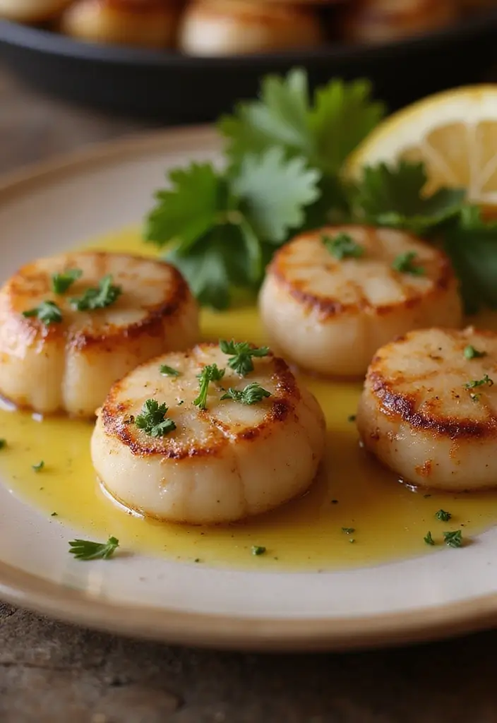 27 Romantic Seafood Dinner Recipes for Two - 7. Seared Scallops with Lemon Butter