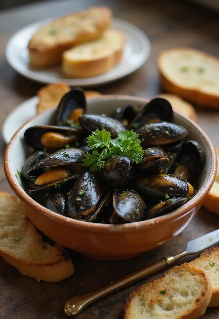 27 Romantic Seafood Dinner Recipes for Two - 8. Mussels in White Wine Sauce