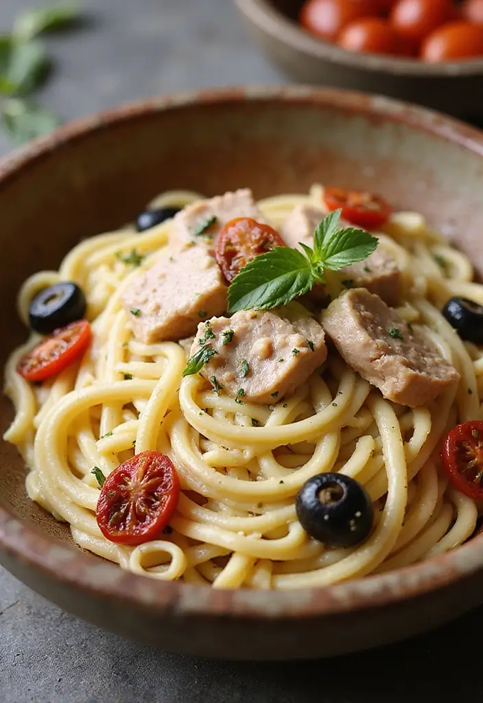 27 Seafood Fettuccine Alfredo Recipes for Creamy Perfection 81 27 Seafood Fettuccine Alfredo Recipes for Creamy Perfection - 13. Mediterranean Tuna Fettuccine Alfredo