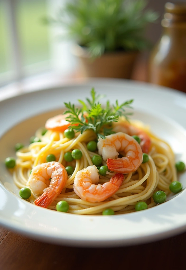 27 Seafood Fettuccine Alfredo Recipes for Creamy Perfection 128 27 Seafood Fettuccine Alfredo Recipes for Creamy Perfection - 20. Shrimp and Pea Fettuccine Alfredo