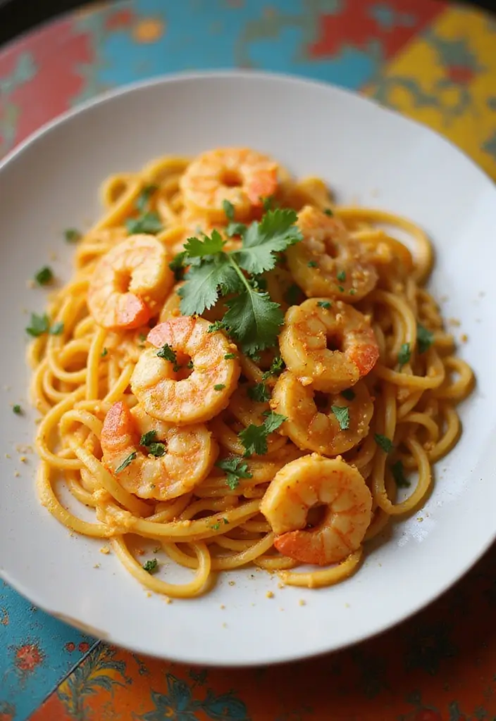 27 Seafood Fettuccine Alfredo Recipes for Creamy Perfection 163 27 Seafood Fettuccine Alfredo Recipes for Creamy Perfection - 25. Red Curry Shrimp Fettuccine Alfredo
