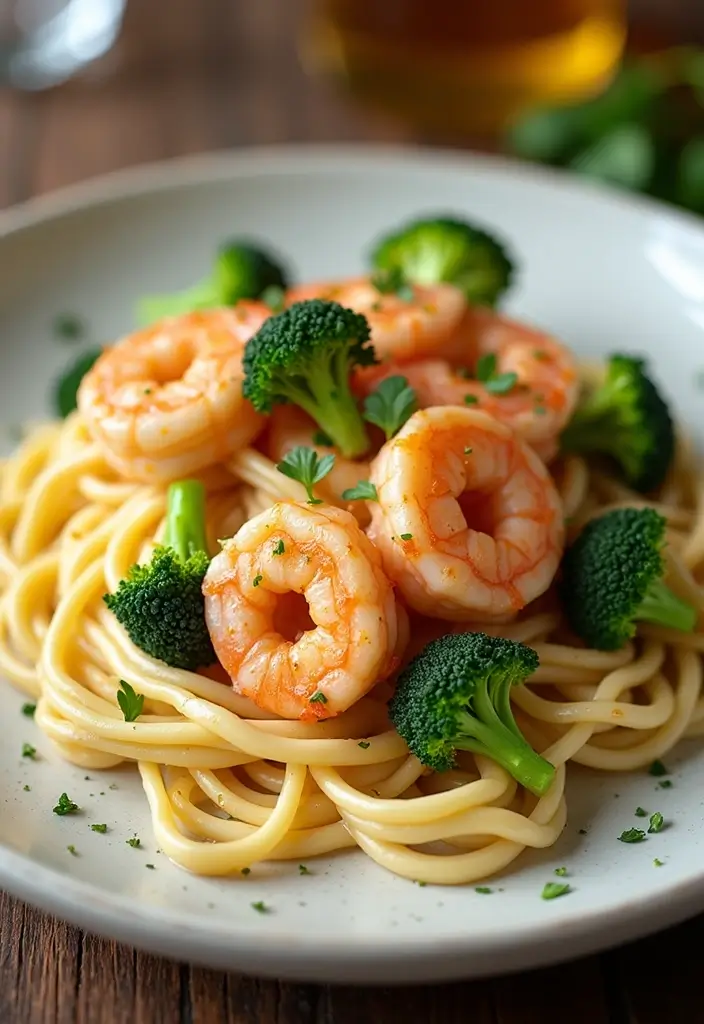 27 Seafood Fettuccine Alfredo Recipes for Creamy Perfection 13 27 Seafood Fettuccine Alfredo Recipes for Creamy Perfection - 3. Spicy Shrimp and Broccoli Alfredo