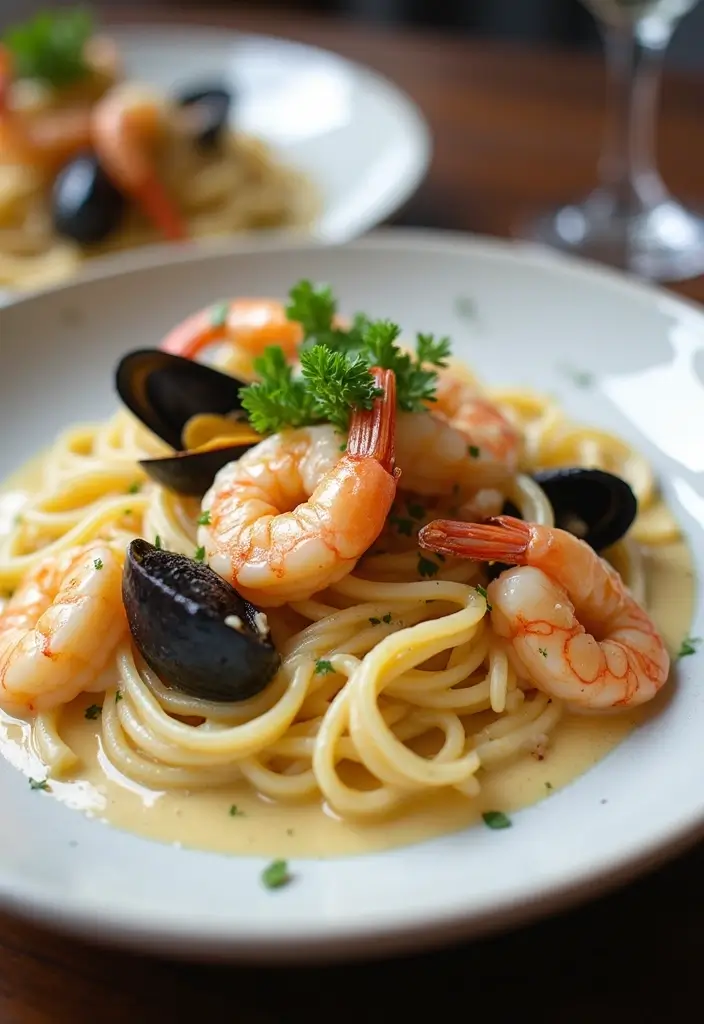 27 Seafood Fettuccine Alfredo Recipes for Creamy Perfection 20 27 Seafood Fettuccine Alfredo Recipes for Creamy Perfection - 4. Creamy Seafood Medley Fettuccine Alfredo