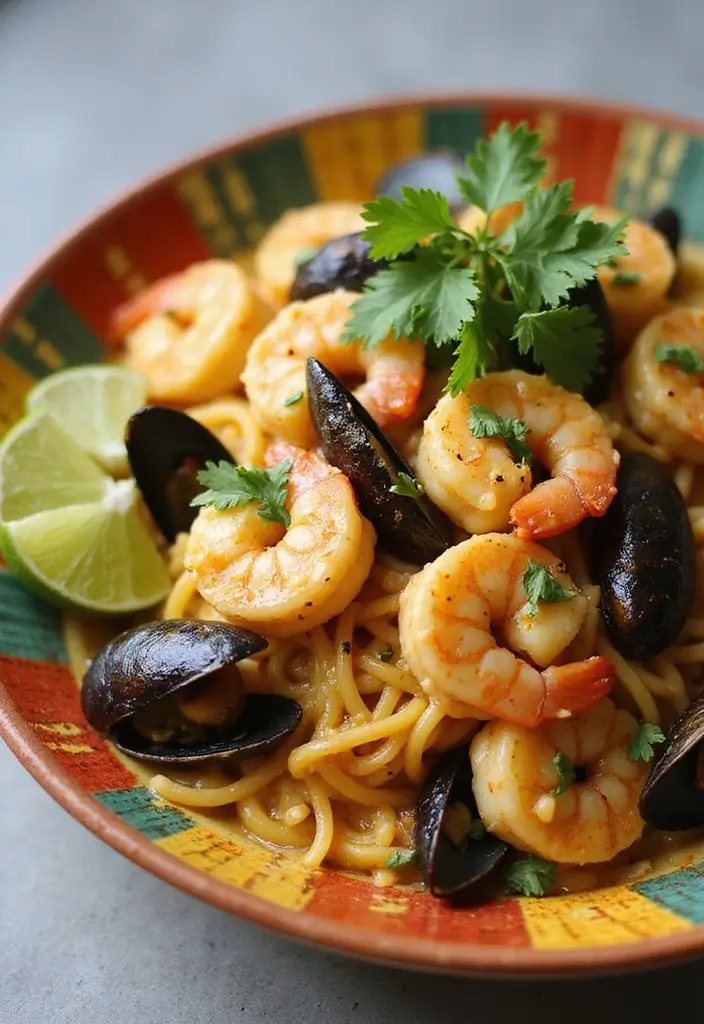 27 Seafood Fettuccine Alfredo Recipes for Creamy Perfection 27 27 Seafood Fettuccine Alfredo Recipes for Creamy Perfection - 5. Thai Coconut Curry Seafood Alfredo