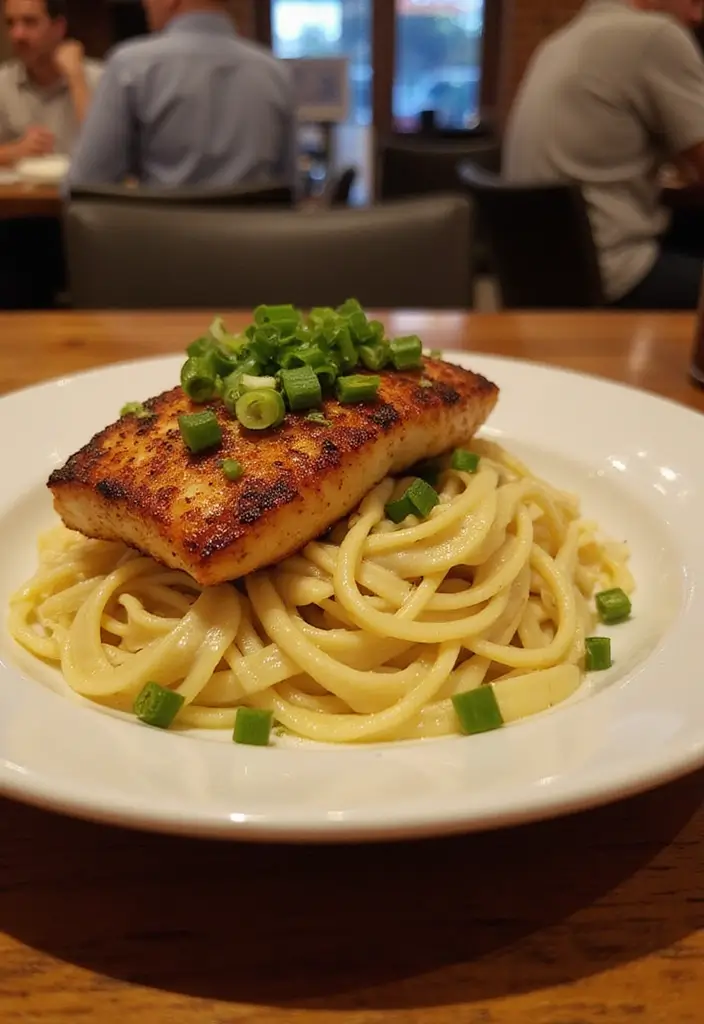 27 Seafood Fettuccine Alfredo Recipes for Creamy Perfection 46 27 Seafood Fettuccine Alfredo Recipes for Creamy Perfection - 8. Cajun Blackened Fish Fettuccine Alfredo