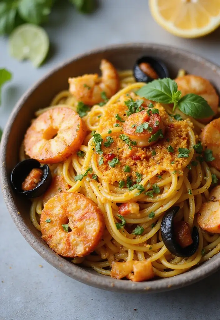 27 Seafood Pasta Recipes That Are Simple Yet Stunning 48 27 Seafood Pasta Recipes That Are Simple Yet Stunning - 8. Spanish Seafood Pasta