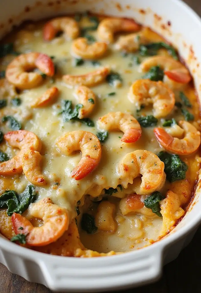 29 Seafood Pasta Bake Recipes for Cozy Family Dinners 97 29 Seafood Pasta Bake Recipes for Cozy Family Dinners - 17. Cheesy Seafood Bake with Spinach