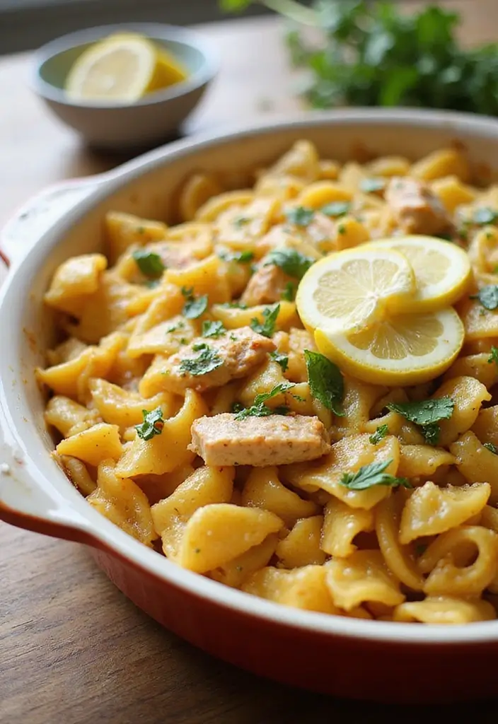 29 Seafood Pasta Bake Recipes for Cozy Family Dinners 8 29 Seafood Pasta Bake Recipes for Cozy Family Dinners - 2. Lemon Garlic Tuna Pasta Bake