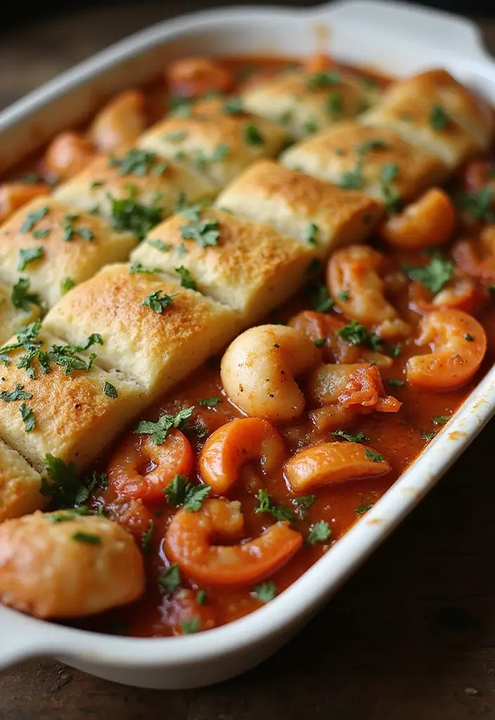 29 Seafood Pasta Bake Recipes for Cozy Family Dinners 118 29 Seafood Pasta Bake Recipes for Cozy Family Dinners - 20. Italian Seafood Bake with Garlic Bread Crust