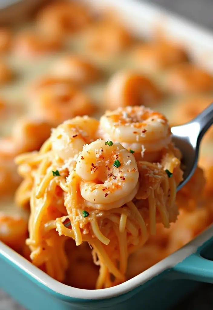 29 Seafood Pasta Bake Recipes for Cozy Family Dinners 13 29 Seafood Pasta Bake Recipes for Cozy Family Dinners - 3. Spicy Shrimp Alfredo Pasta Bake