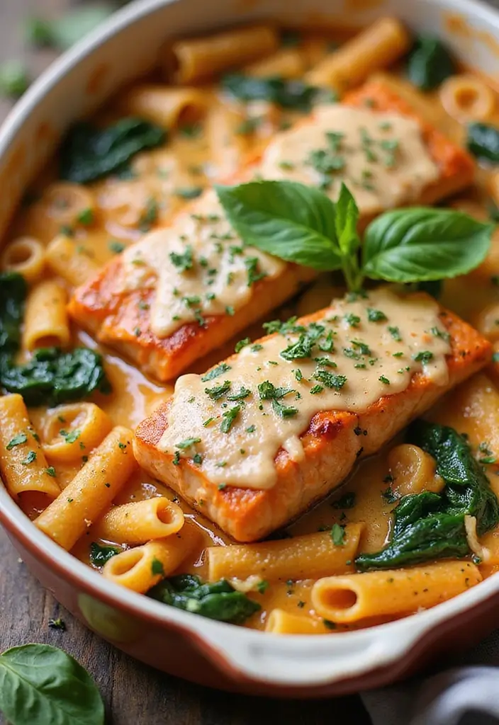 29 Seafood Pasta Bake Recipes for Cozy Family Dinners 26 29 Seafood Pasta Bake Recipes for Cozy Family Dinners - 6. Tuscan Salmon Pasta Bake