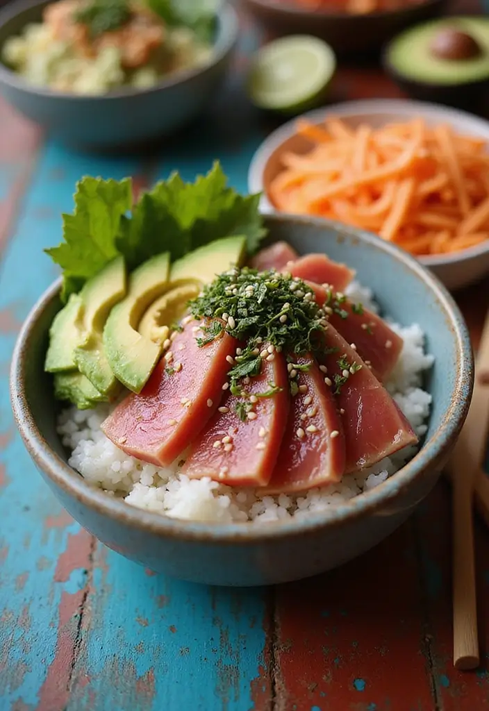 29 Shellfish Recipes and Seafood Dishes for Every Occasion - 17. Spicy Tuna Poke Bowl
