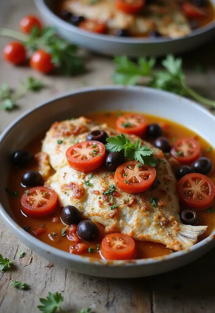 30 Best Seafood Dinner Recipes for Every Taste 119 30 Best Seafood Dinner Recipes for Every Taste - 19. Baked Fish with Tomatoes and Olives