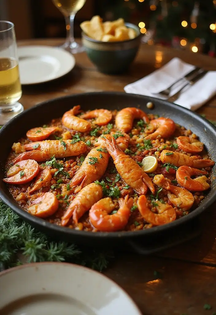 30+ Christmas Eve Seafood Recipes to Celebrate the Season - 15. Seafood Paella