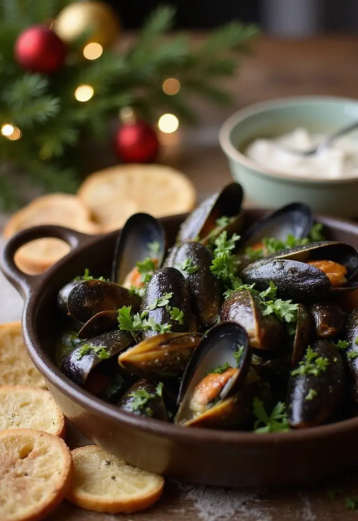30+ Christmas Eve Seafood Recipes to Celebrate the Season - 17. Garlic Lemon Butter Mussels