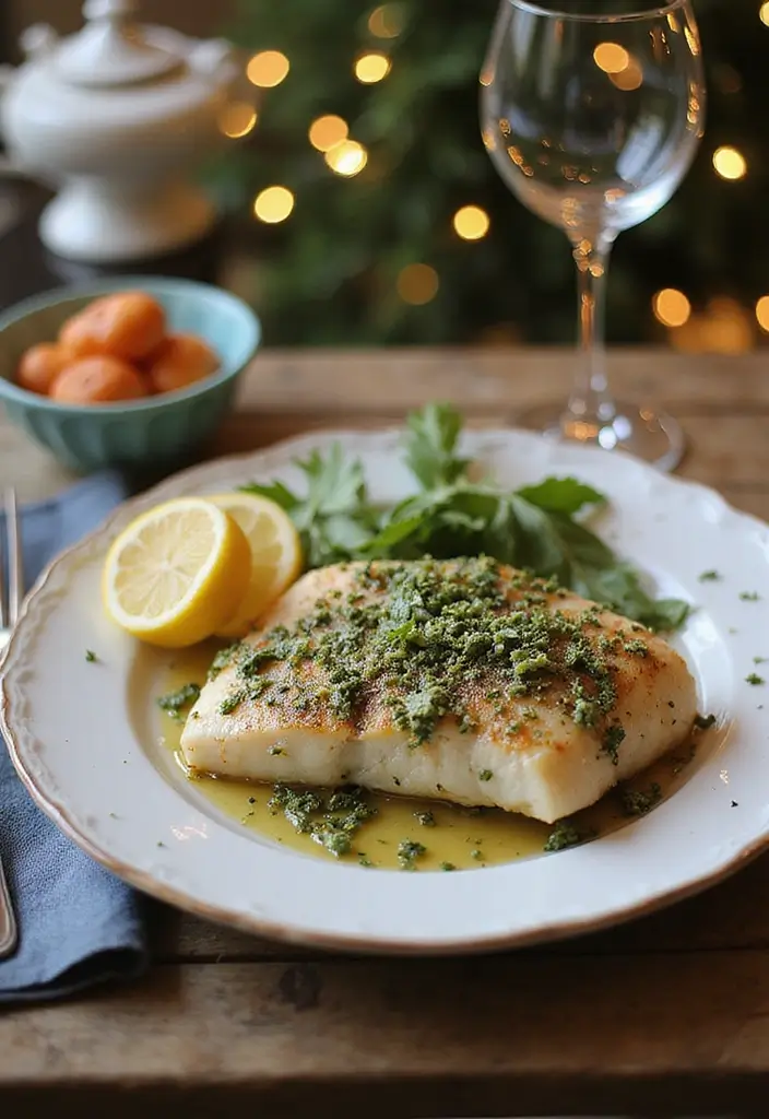 30+ Christmas Eve Seafood Recipes to Celebrate the Season - 20. Herb-Crusted Cod