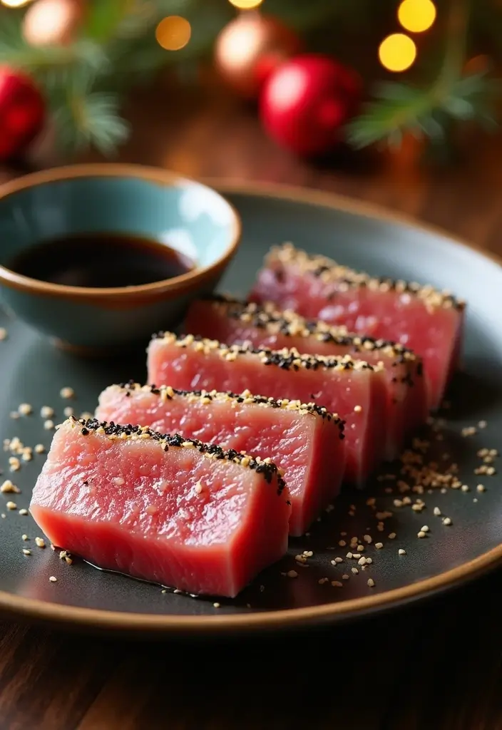 30+ Christmas Eve Seafood Recipes to Celebrate the Season - 23. Seared Ahi Tuna
