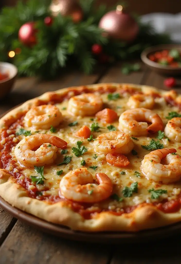 30+ Christmas Eve Seafood Recipes to Celebrate the Season - 25. Seafood Pizza
