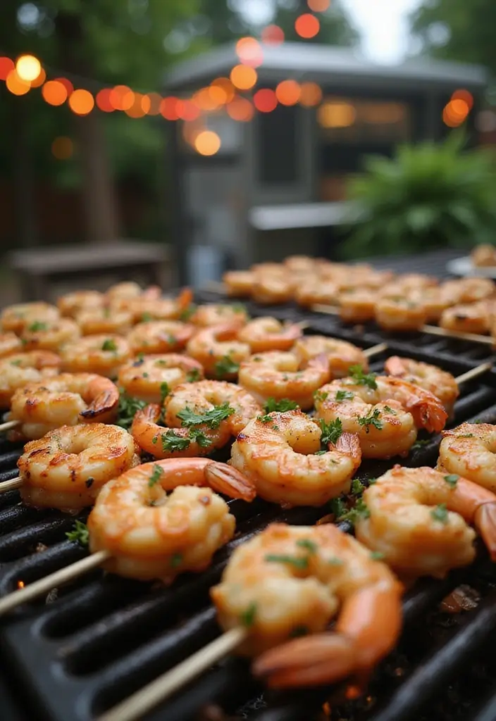 30+ Christmas Eve Seafood Recipes to Celebrate the Season - 7. Garlic Butter Grilled Shrimp Skewers