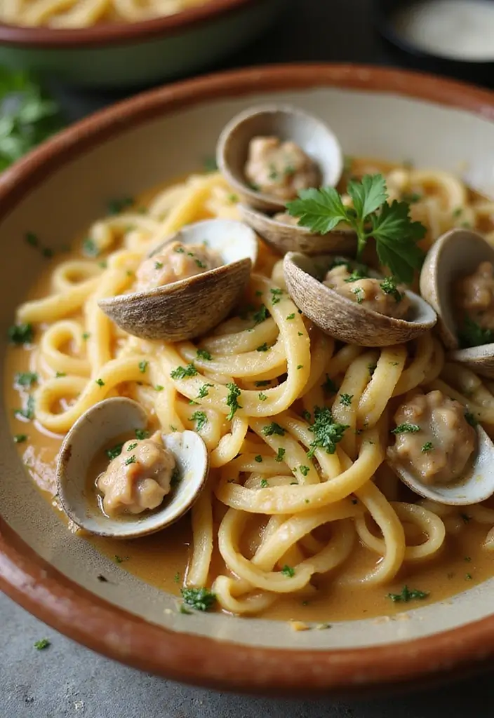 30+ Creamy Seafood Pasta Recipes You’ll Want to Make Tonight 99 30+ Creamy Seafood Pasta Recipes You’ll Want to Make Tonight - 17. Creamy Clam Linguine