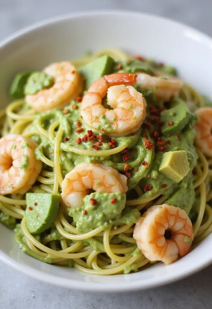 30+ Creamy Seafood Pasta Recipes You’ll Want to Make Tonight 148 30+ Creamy Seafood Pasta Recipes You’ll Want to Make Tonight - 24. Creamy Shrimp and Avocado Pasta