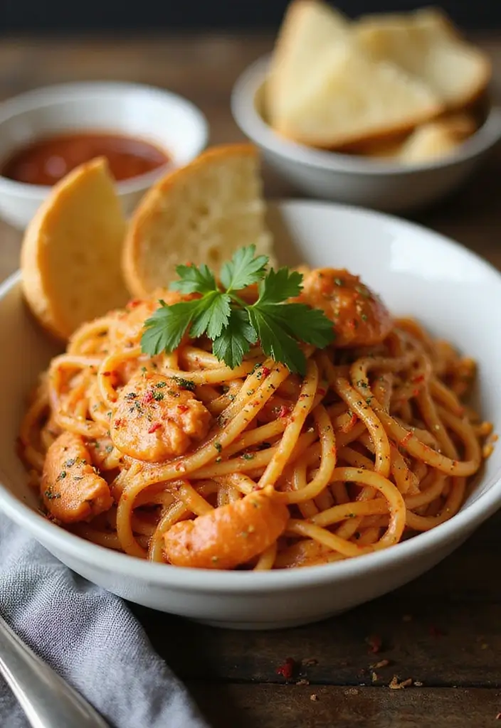 30+ Creamy Seafood Pasta Recipes You’ll Want to Make Tonight 13 30+ Creamy Seafood Pasta Recipes You’ll Want to Make Tonight - 3. Spicy Crab Linguine