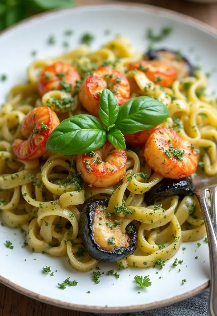 30+ Creamy Seafood Pasta Recipes You’ll Want to Make Tonight 44 30+ Creamy Seafood Pasta Recipes You’ll Want to Make Tonight - 8. Creamy Pesto Seafood Pasta