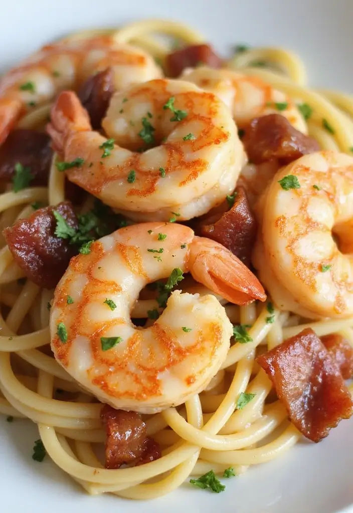 30+ Creamy Seafood Pasta Recipes You’ll Want to Make Tonight 49 30+ Creamy Seafood Pasta Recipes You’ll Want to Make Tonight - 9. Shrimp Carbonara