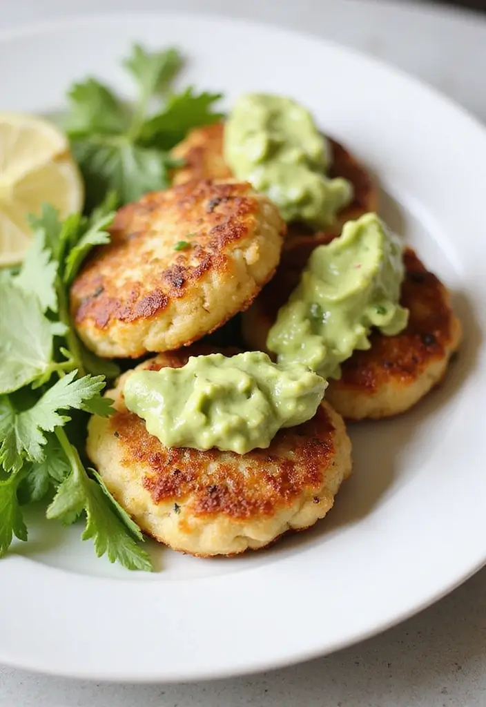 30+ Healthy Seafood Recipes for Every Day of the Week 72 30+ Healthy Seafood Recipes for Every Day of the Week - 14. Crab Cakes with Avocado Cream