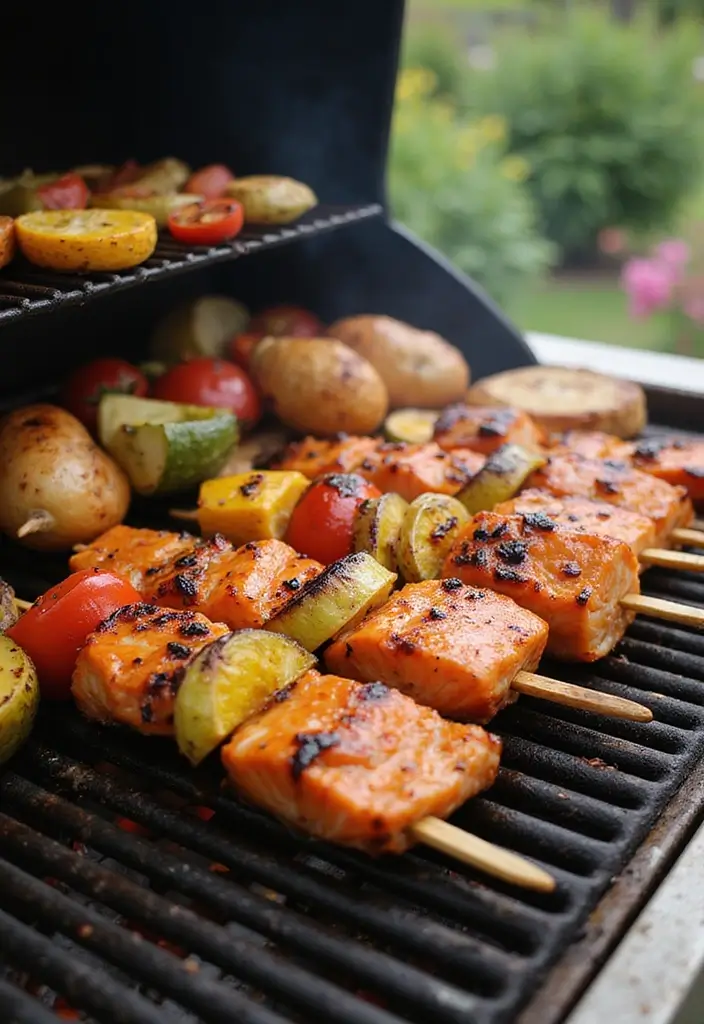 30+ Healthy Seafood Recipes for Every Day of the Week 154 30+ Healthy Seafood Recipes for Every Day of the Week - 26. BBQ Salmon Skewers