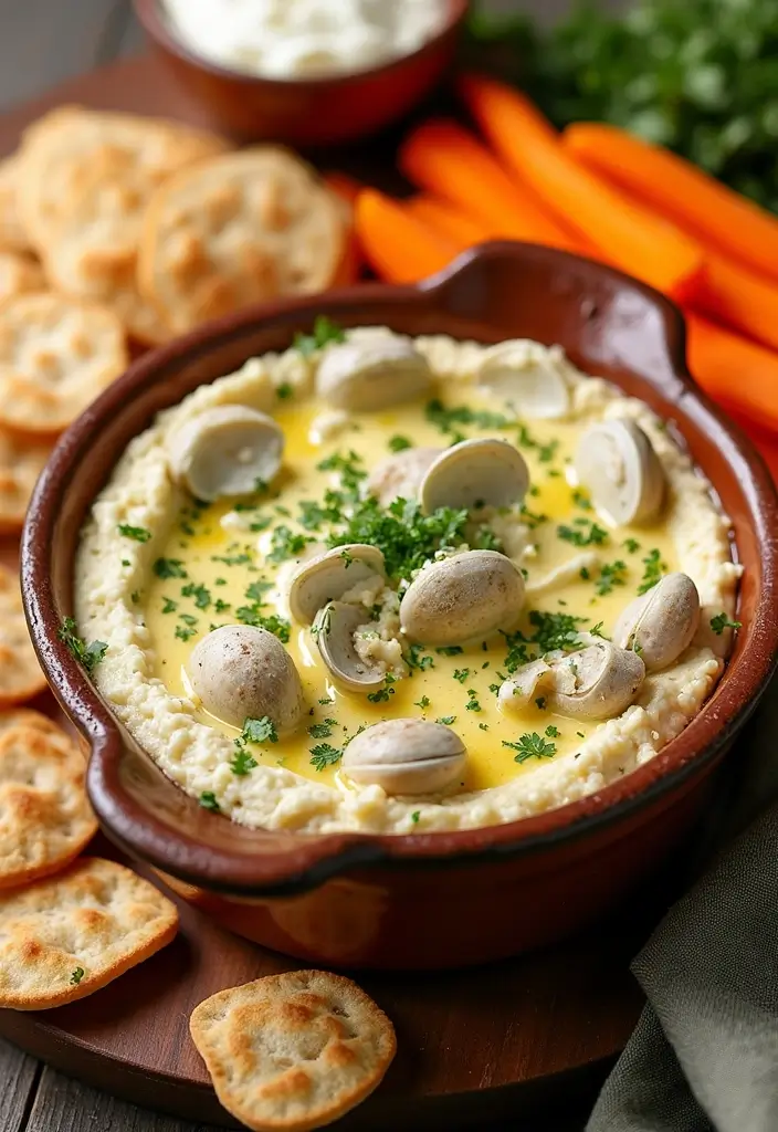 30+ Hot Seafood Dip Recipes for Parties and Game Nights 22 30+ Hot Seafood Dip Recipes for Parties and Game Nights - 4. Garlic Parmesan Clam Dip