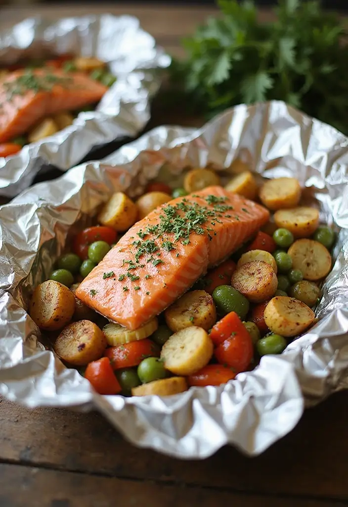 30+ Seafood Meal Prep Recipes for Busy Weeks 122 30+ Seafood Meal Prep Recipes for Busy Weeks - 20. Salmon and Vegetable Foil Packs