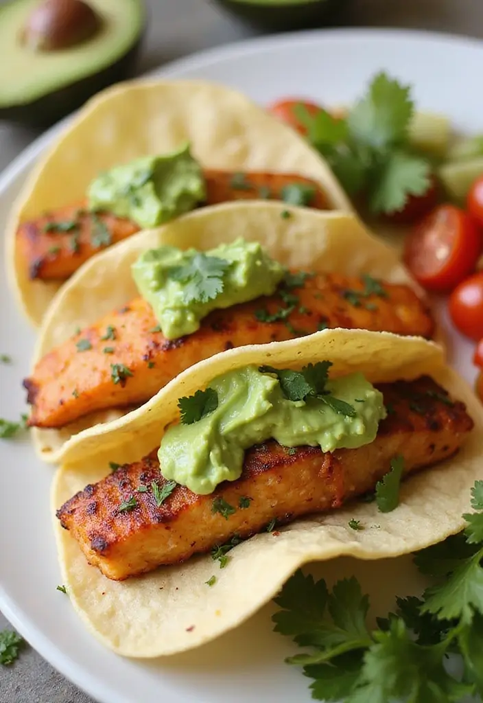 30+ Seafood Recipes for Thanksgiving Feasts 105 30+ Seafood Recipes for Thanksgiving Feasts - 17. Fish Tacos with Avocado Cream
