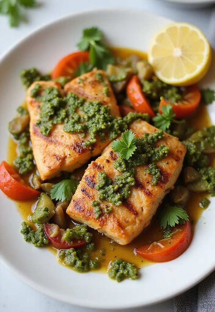 30+ Seafood Recipes for Thanksgiving Feasts 136 30+ Seafood Recipes for Thanksgiving Feasts - 22. Grilled Fish with Chimichurri Sauce