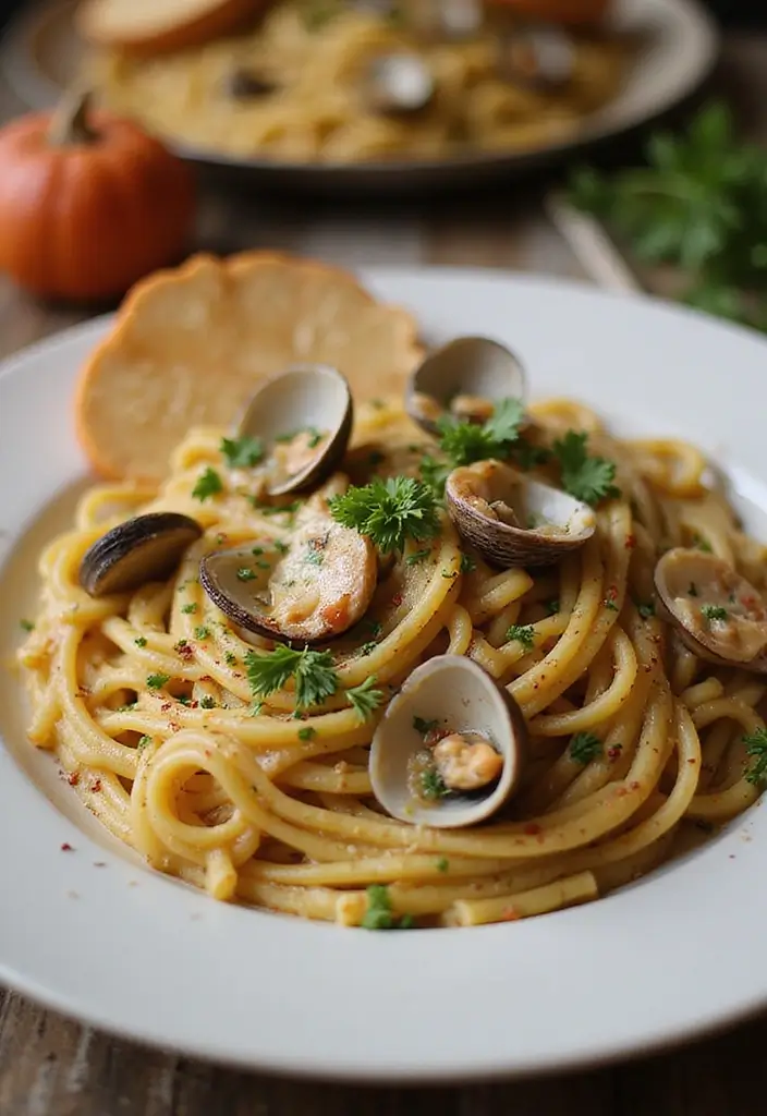 30+ Seafood Recipes for Thanksgiving Feasts 157 30+ Seafood Recipes for Thanksgiving Feasts - 25. Clam Linguine