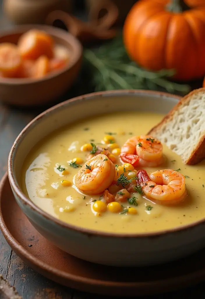 30+ Seafood Recipes for Thanksgiving Feasts 171 30+ Seafood Recipes for Thanksgiving Feasts - 27. Shrimp and Corn Chowder