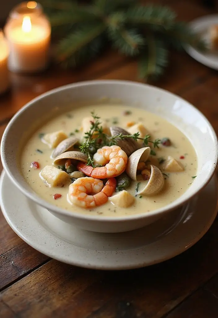 30+ Seafood Recipes for a Cozy Christmas Dinner 6 30+ Seafood Recipes for a Cozy Christmas Dinner - 2. Creamy Seafood Chowder