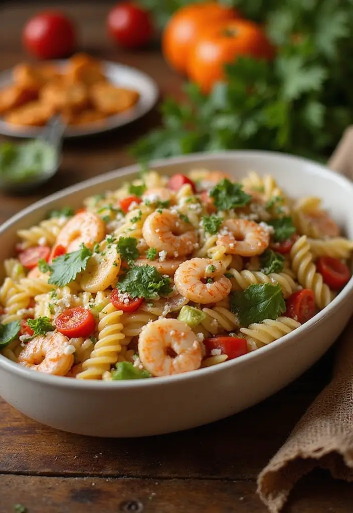 30+ Seafood Recipes for a Cozy Christmas Dinner 120 30+ Seafood Recipes for a Cozy Christmas Dinner - 20. Seafood Pasta Salad