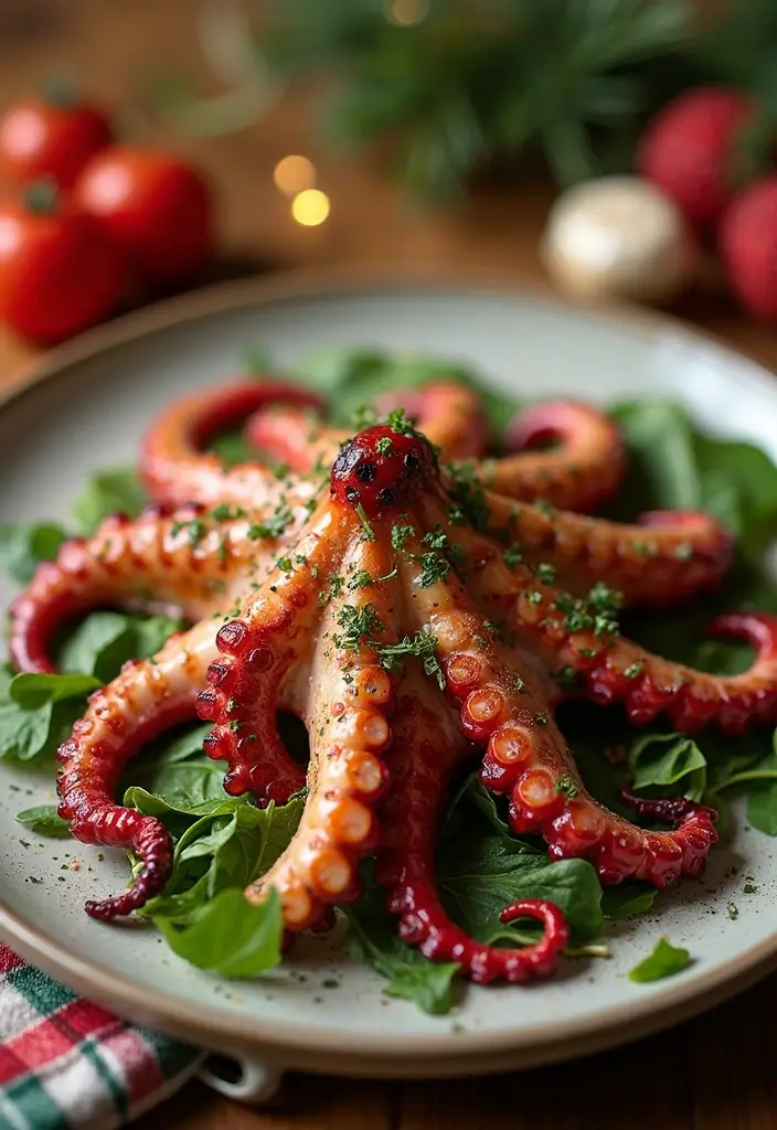 30+ Seafood Recipes for a Cozy Christmas Dinner 172 30+ Seafood Recipes for a Cozy Christmas Dinner - 28. Grilled Octopus Salad