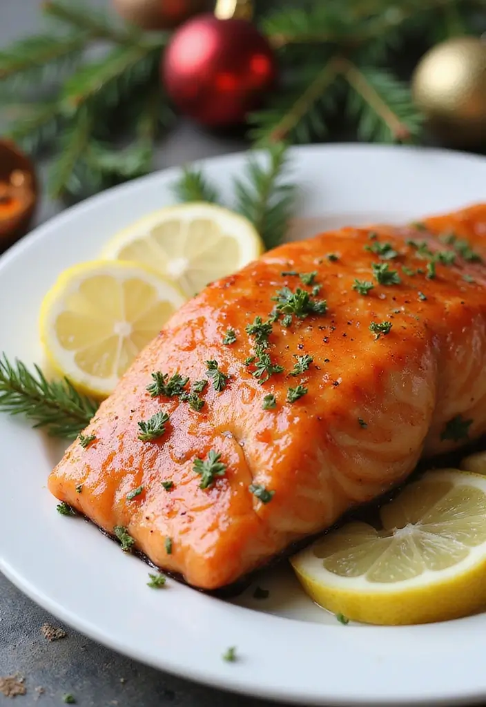 30+ Seafood Recipes for a Cozy Christmas Dinner 13 30+ Seafood Recipes for a Cozy Christmas Dinner - 3. Baked Salmon with Maple Glaze